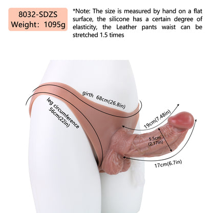 Solid Penis Pants with Water Spray – Simulated Ejaculation, Wearable AV Silicone Toy