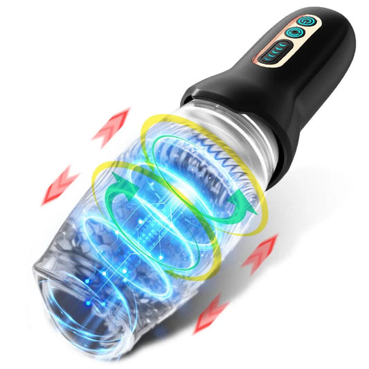 Male Multifunctional Gawk Gawk 3000 MAX Rotating Vibrating Telescopic Blowjob Masturbator