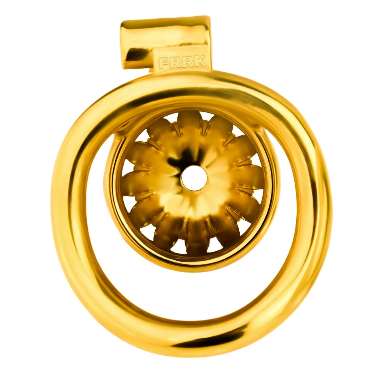 Sunflower Inspired Stainless Steel Chastity Cage – Floral Design | 4 Ring Sizes