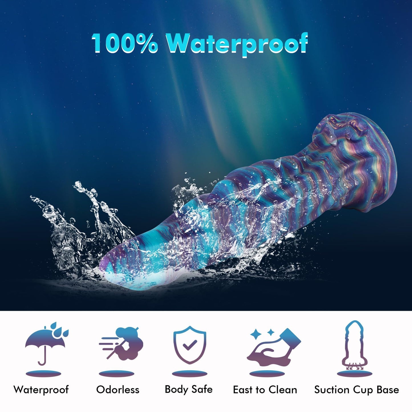 Fantasy Liquid Silicone Colored Suction Cup Anal Plug, Anal Dilation Toy for Men Women BDSM Adult Play