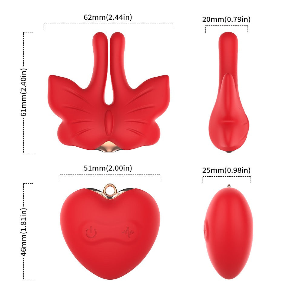 Butterfly Neck-Hanging Nipple Clamp Vibrator – 9 Vibration Modes, Magnetic Clamps, Hands-Free