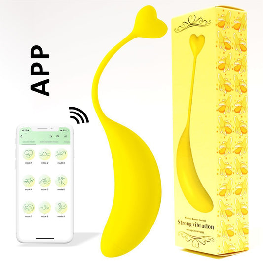 Yellow Wearable Disguise Vibrator – APP and remote, 12-frequency, waterproof silicone
