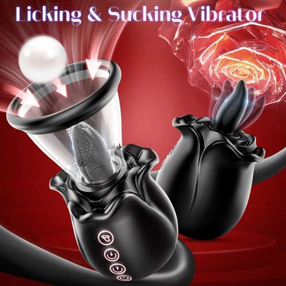 3 in 1 Sucking &Licking Rose Vibrators