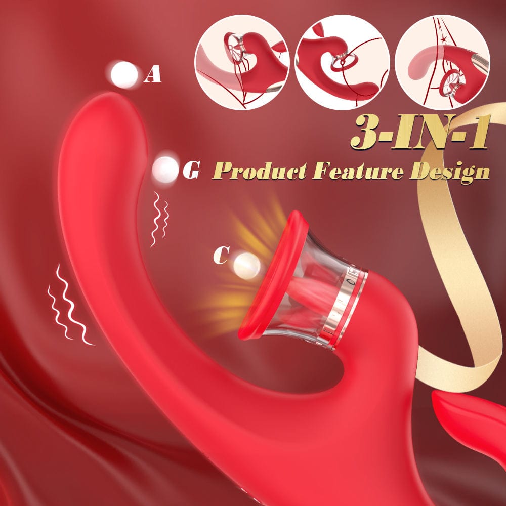 Sandra Tongue Licking Vacuum Suction Clitoral G-spot Vibrator