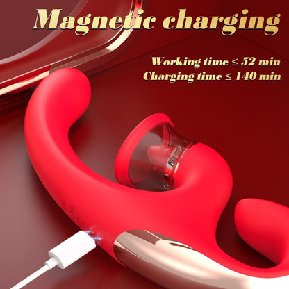 Sandra Tongue Licking Vacuum Suction Clitoral G-spot Vibrator