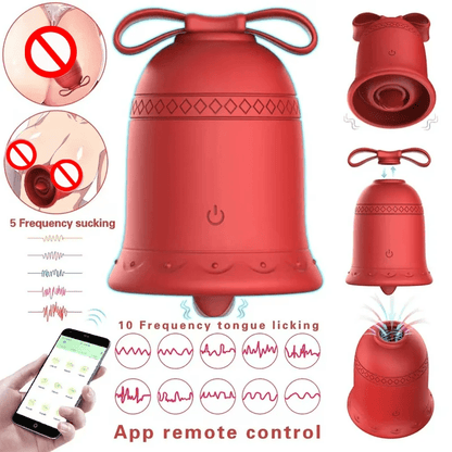 Christmas Tongue Licking Sucking Vibrator APP Controlled Clitoral Stimulator for Women