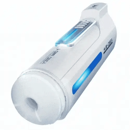 White Telescopic Thrusting Heating Auto Male Masturbator