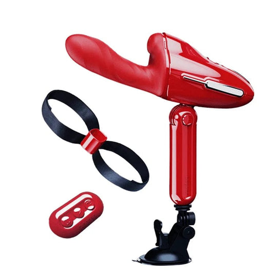 heating thrusting sex machine red 5-speed dual nodule vibration body-temperature warming