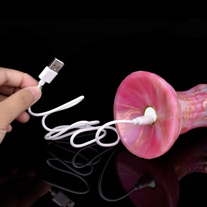 Magnetic Charging Vibrating Dildo – Platinum Silicone Clit & Private Massager for Men and Women