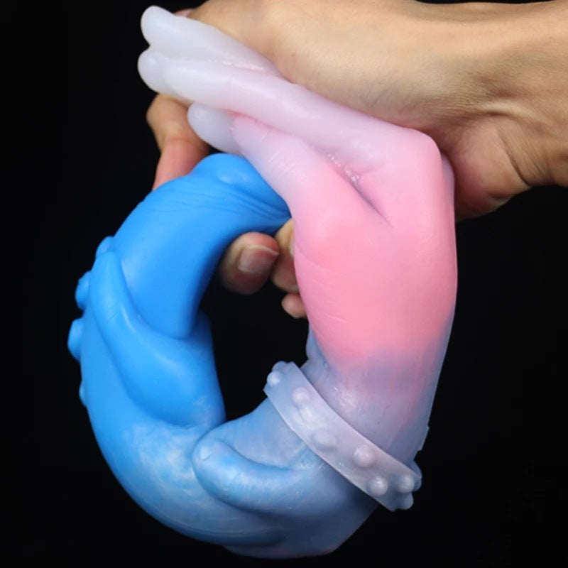 Double-headed penis androgynous palm animal dildo double-headed dragon sex toy anal plug