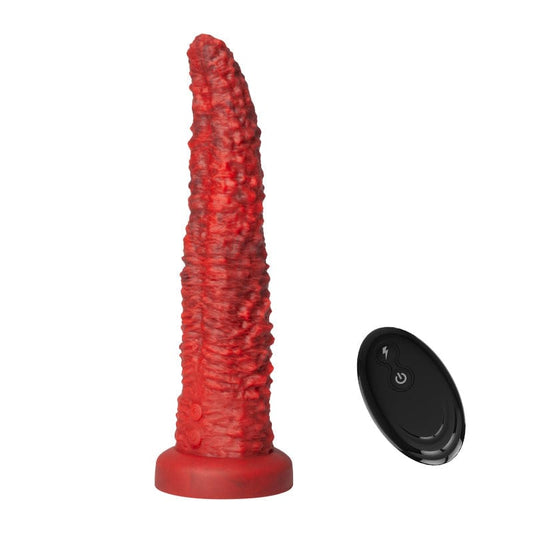 9.5 inch monster tongue thrusting dildo vibrator red 3 thrusting 10 vibration remote
