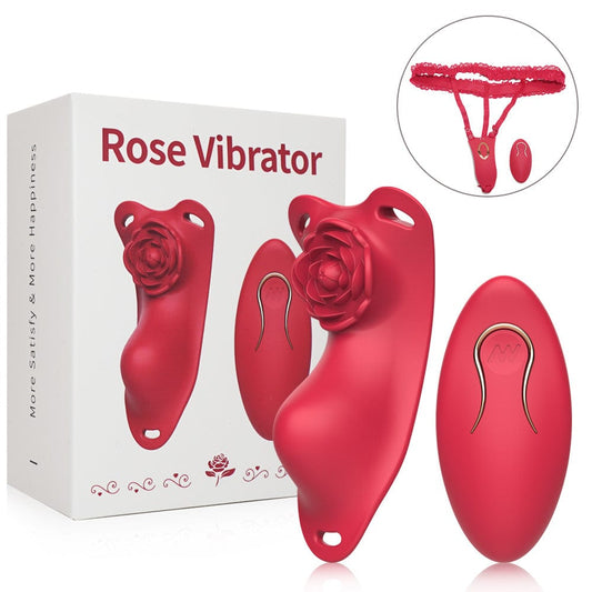 rose wearable clitoral vibrator red lace panty remote control 10 modes