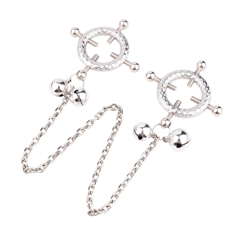 QK-C8005 Metal Ring Decoration Nipple Clamp Props