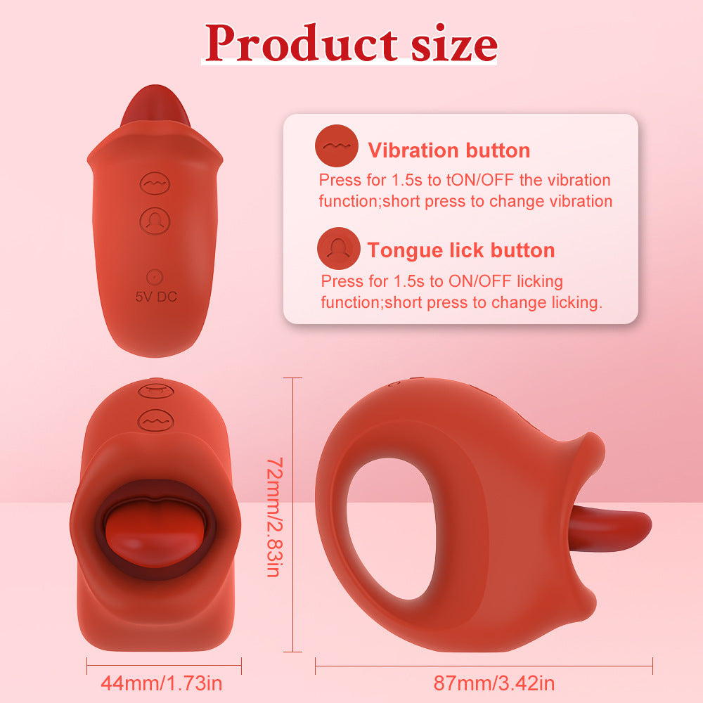 Red Cufflinks Honey Tongue Women's Vibrating Tongue Licking Masturbation Device