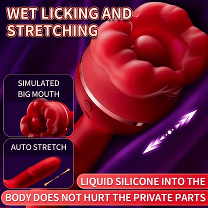 Rose Tongue Licking Suction Vibrator G-spot Vibration Stimulator