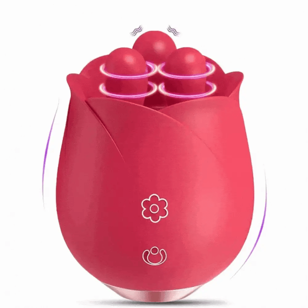 Rose Toy Clitoral Vibrator – Triple Tongue Kneading &amp; Vibration