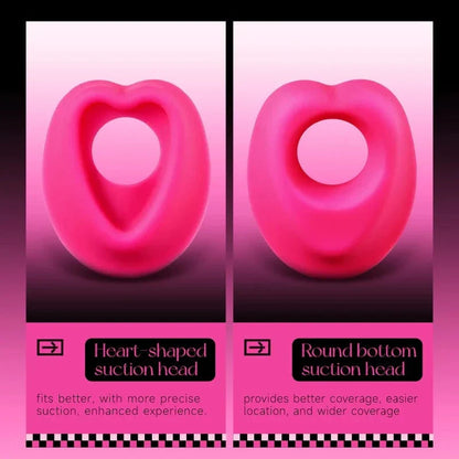 Lockink Pink Love-shaped Wearable Clitoral Suction Vibrator With Remote Control