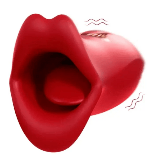 Rose Big Mouth Sucking Tongue Clitoral Vibrator – Red & Purple