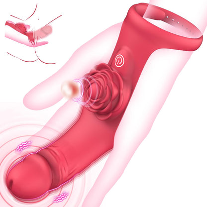 Red Rose Waterproof Finger G-Spot Vibrator – 9 Modes, Dual Stimulation