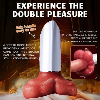 3 In 1 Big Mouth Thrusting heating Dildo Machine With Suction Cup & Remote Control