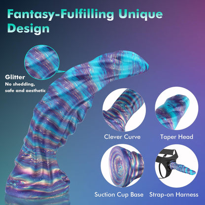 Fantasy Liquid Silicone Colored Suction Cup Anal Plug, Anal Dilation Toy for Men Women BDSM Adult Play