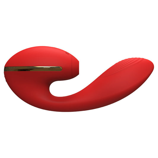 Tina Dual Climax Suction Vibrator – Heating, 10-Freq, Flexible Keel 