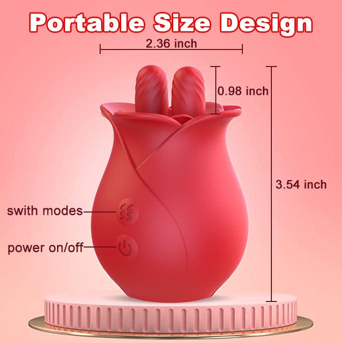 Rose Double Tongue Licking Vibrator – Clitoral Stimulator, 100% Private Discreet Delivery