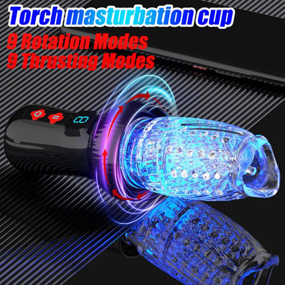 Gawk Gawk 6000 4.0 Version Torch 9 *9 Thrusting Rotating Penis Stroker Male Rose Toy