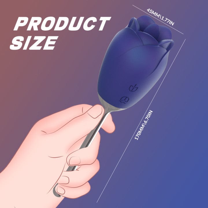 Silicone Rose Tongue Licking Massager – 9 Vibration Modes, IPX7 Waterproof
