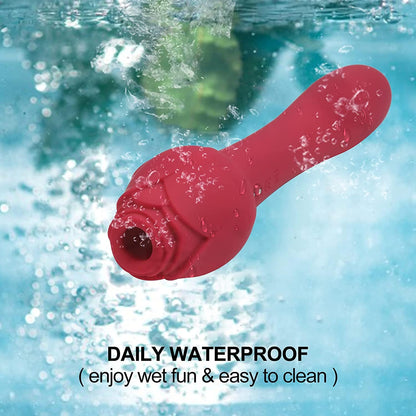 Rose Sucking G-Spot Vibrator Clit Sucker Nipple Toy