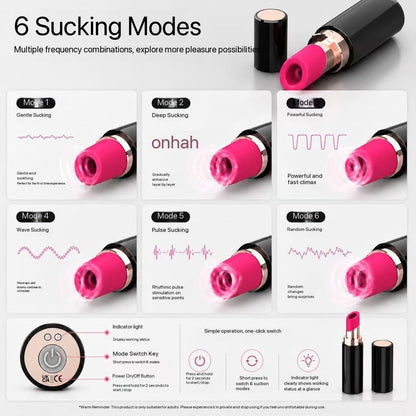 Lipstick clitoris-zuigvibrator – IPX5, magnetische USB