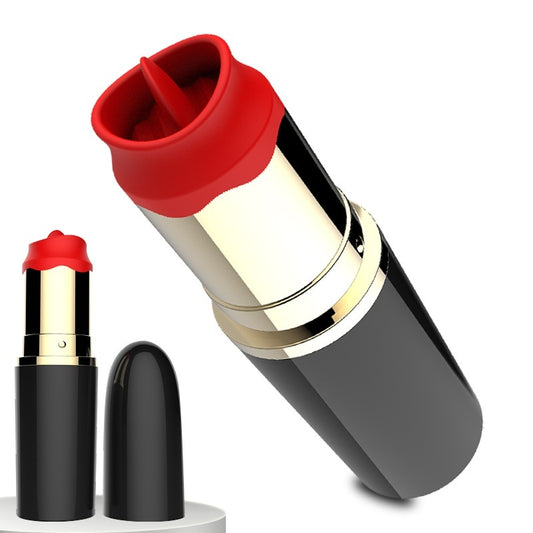 Red ABS Tongue Licking Disguise Egg Vibrator – battery powered, discreet design
