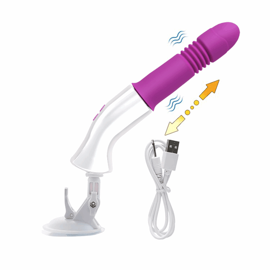 Vibrating Automatic Sex Machine for Women – 10 Speeds, Heating, Dildo Stimulator | Golden / Silver / Purple