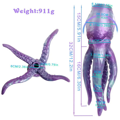 Masturbador de Silicone Monstro Polvo Cthulhu – Tentáculo Duplo