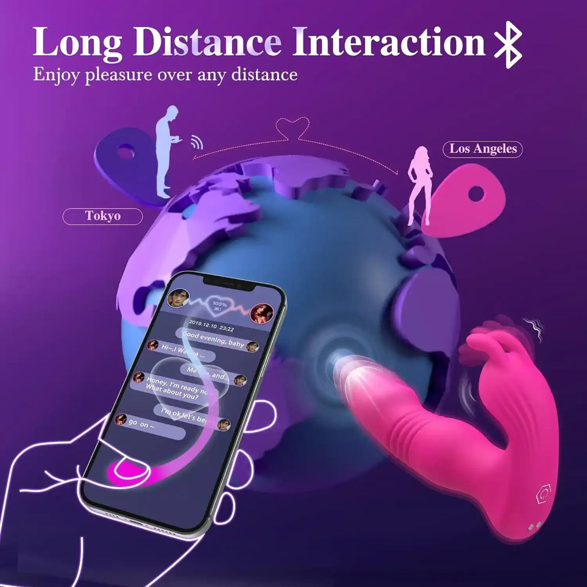 bluetooth app remote control interface for long-distance couples play and custom vibration sync