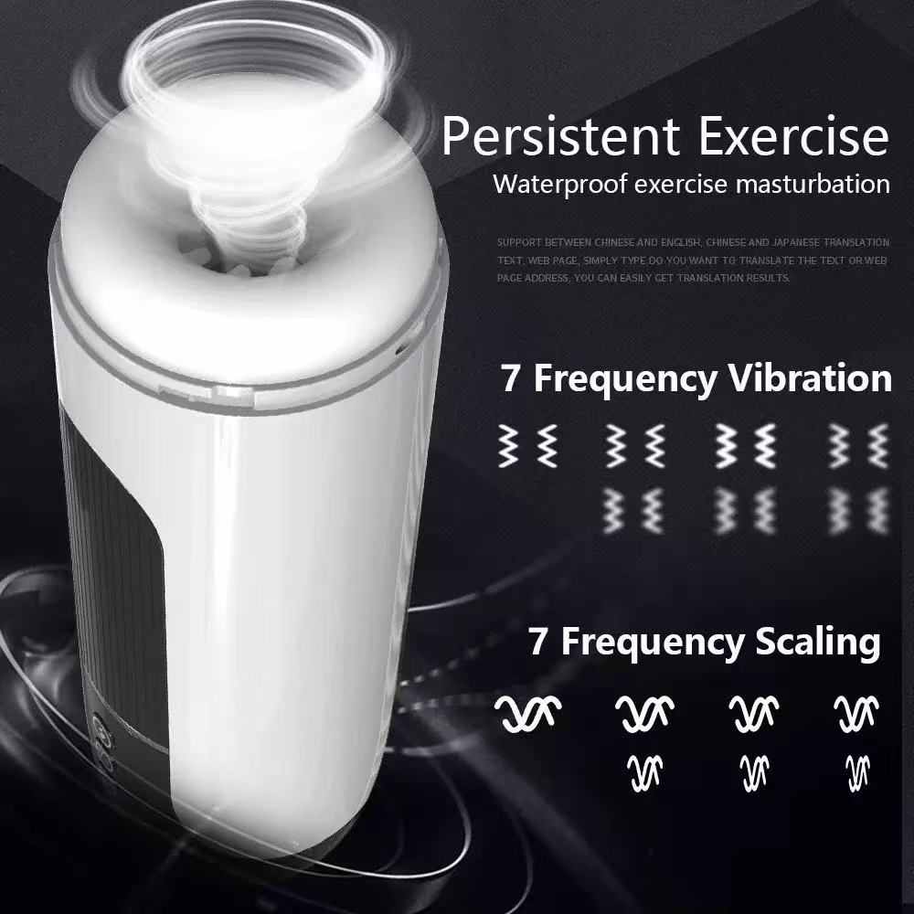 Masturbador Masculino Totalmente Automático – 7+7 Modos, Aquecimento, Som, 1500mAh