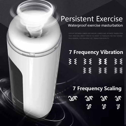 Masturbador Masculino Totalmente Automático – 7+7 Modos, Aquecimento, Som, 1500mAh