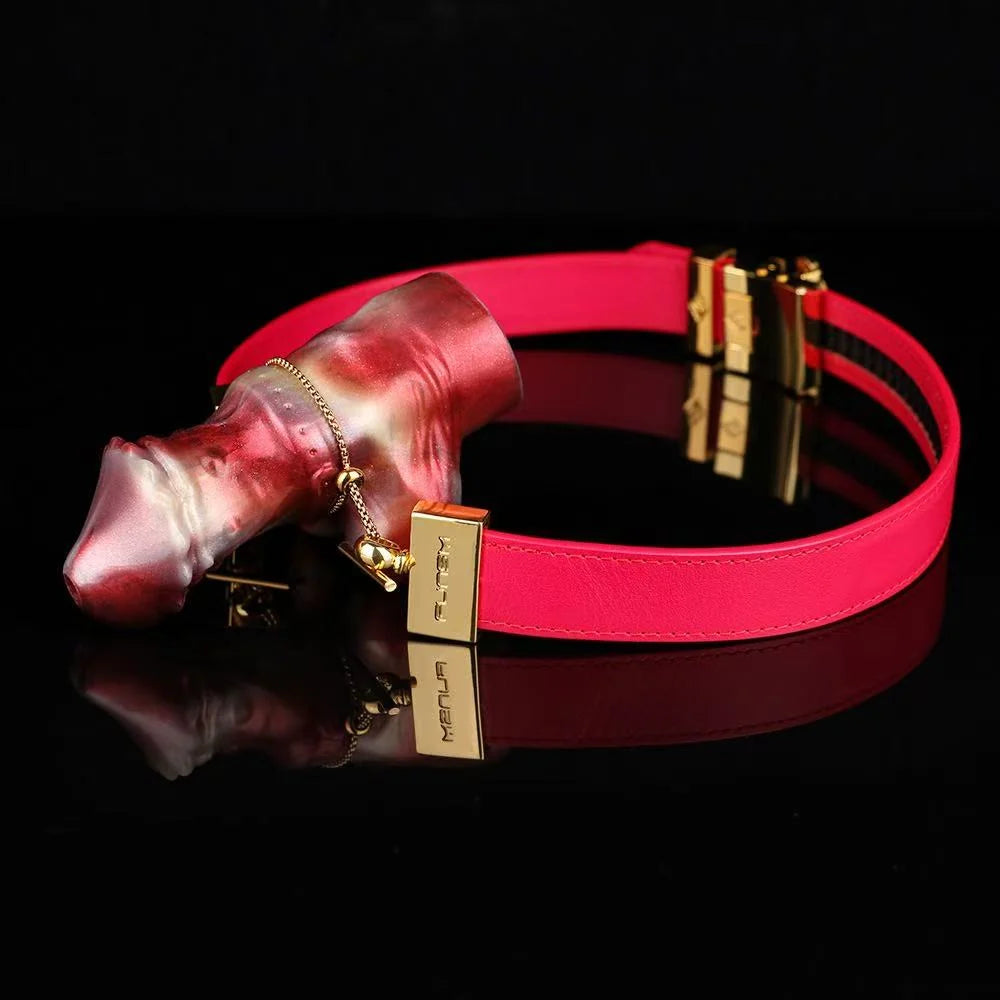 Dildo Strap-On con bavaglio – Imbracatura con bavaglio da morso fantasy in silicone da 12 cm