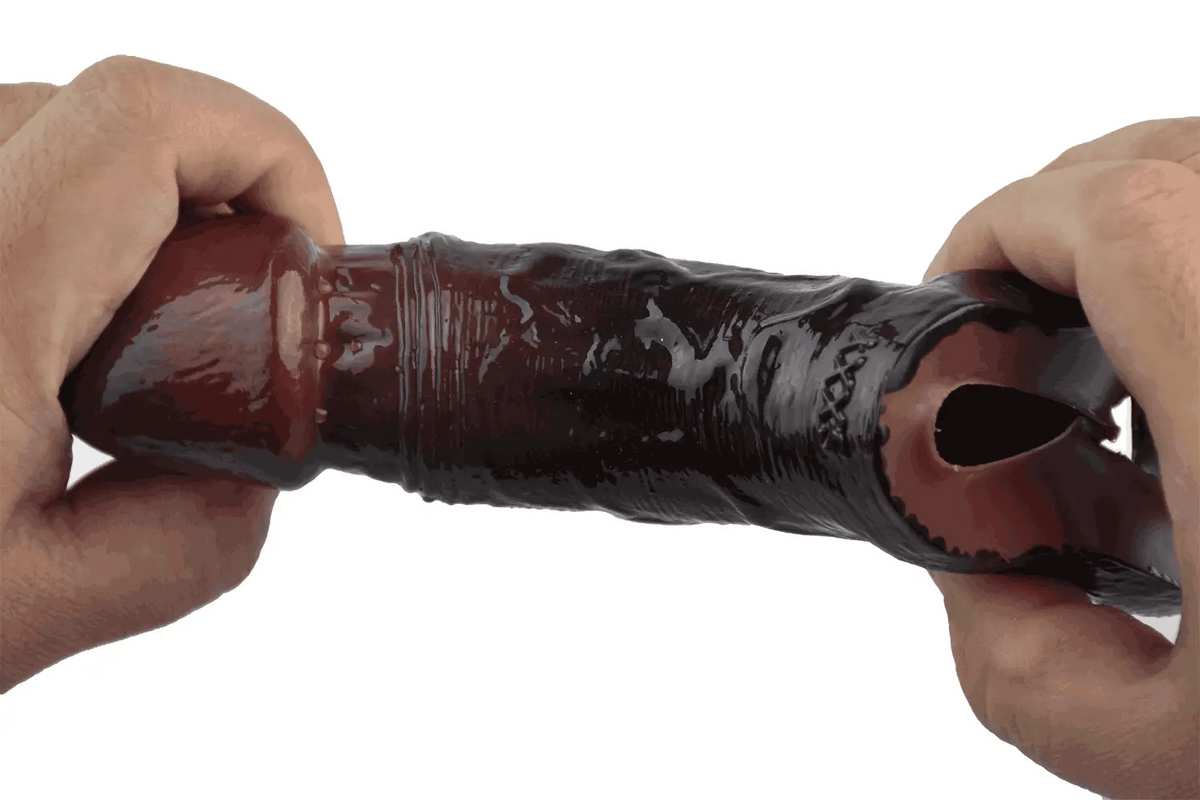 Extensor de Pênis Oco – Preto e Cor da Pele, Extremidade Aberta