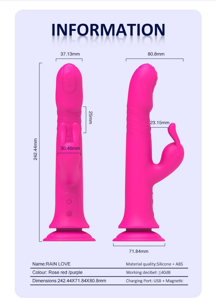 Vibratore Rabbit con spinta e vent osa – Punto G, mani libere