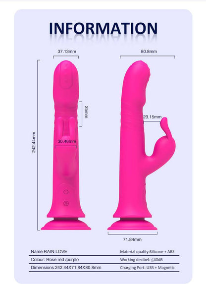 Vibratore Rabbit con spinta e vent osa – Punto G, mani libere