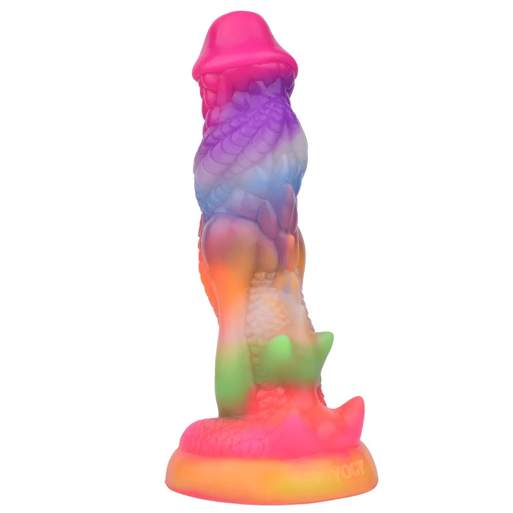 Dildo fantasy a forma di drago con imbracatura – 20,4 cm, in silicone