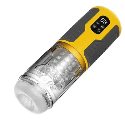 LCD Thrusting Tongue Licking Rotating Male Masturbator – Multi-Function