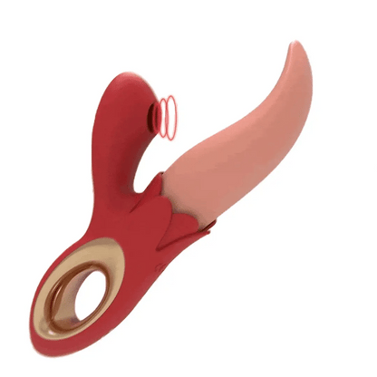 Rose Tongue Licking & Sucking Tapping Clitoral Vibrator – 2 Function Options