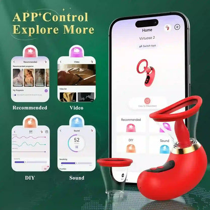 smartphone app control interface showing custom diy vibration patterns and remote partner play for tongue vibrator