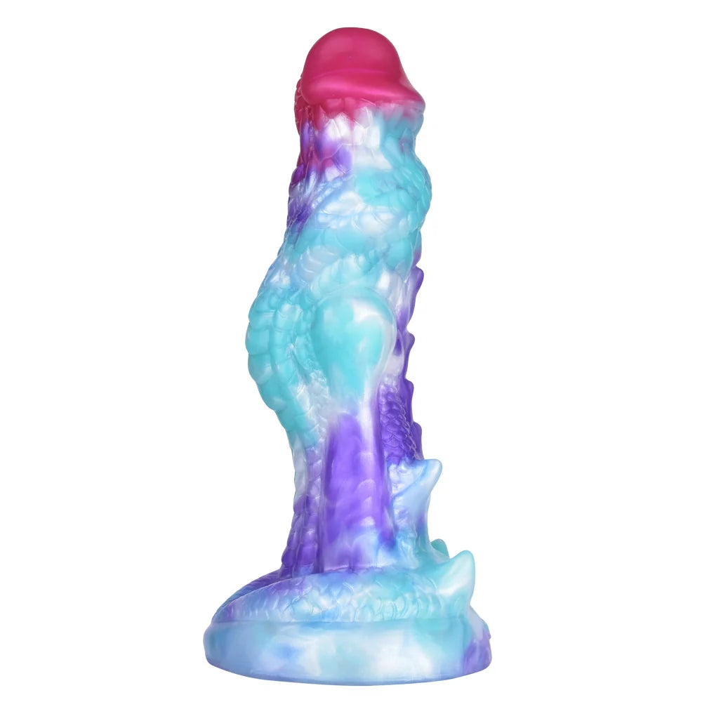 Dildo fantasy a forma di drago con imbracatura – 20,4 cm, in silicone