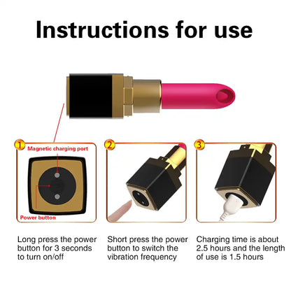 Mini vibratore a rossetto – Stimolatore clitorideo a 10 velocità