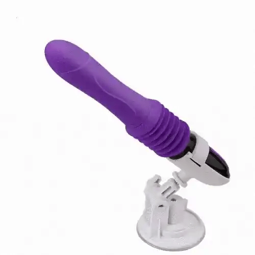 Thrusting Rechargeable Silicone Sex Machine – Purple & Pink, Automatic Dildo