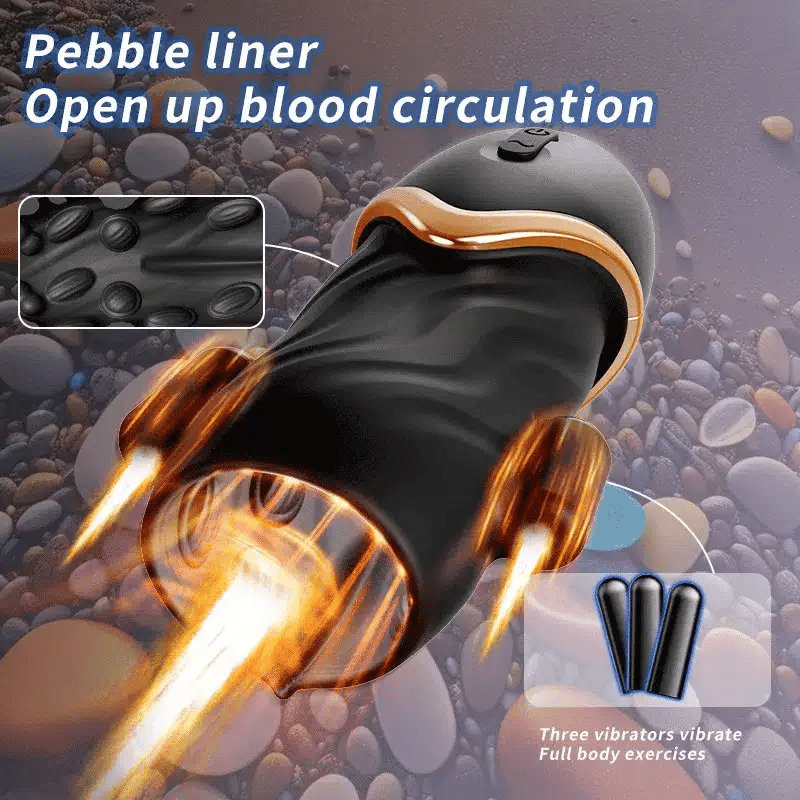 YY973 Electric Auto Penis Trainer – Pebble Inner, 3-Step Vibration, Stamina Training