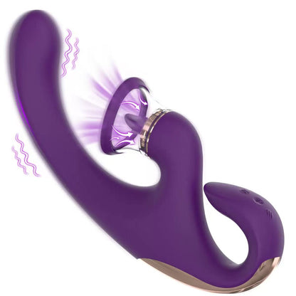 Tong-likkende G-spot vibrator – Zuigkracht & Stotende beweging, IPX7